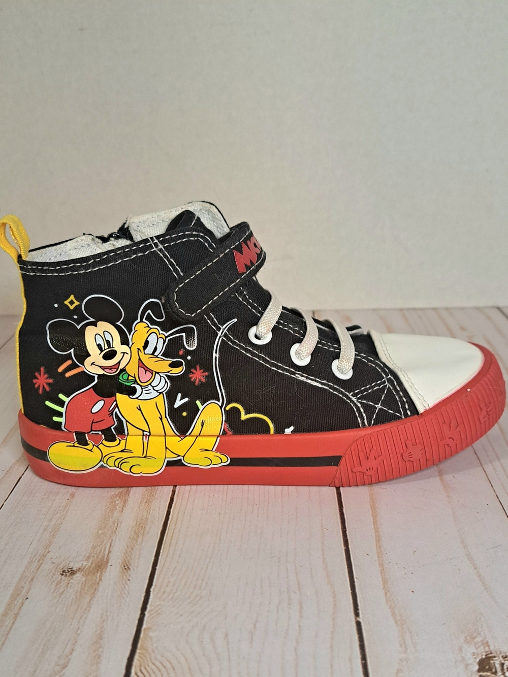 Disney Mickey Mouse & Pluto Toddler Hi Top Sneakers